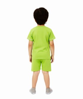Alternative view of Laku Boys Cotton T-Shirt with Dungaree Style Print & Shorts Set | Cute Bear Design Summer Outfit for Kids Boys