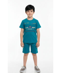 Boys Cotton T-Shirt and Shorts Set Casual Outfit Comfortable Half Sleeve Top with Matching Shorts for Kids