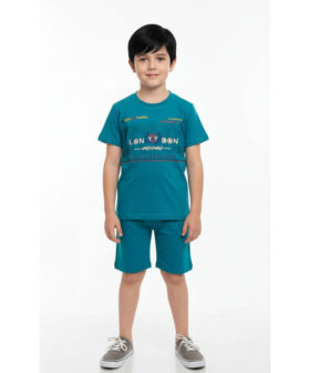 Boys Cotton T-Shirt and Shorts Set Casual Outfit Comfortable Half Sleeve Top with Matching Shorts for Kids