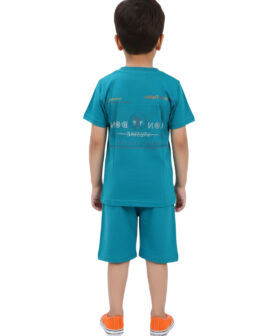 Alternative view of Boys Cotton T-Shirt and Shorts Set Casual Outfit Comfortable Half Sleeve Top with Matching Shorts for Kids